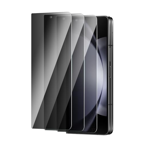 QZYWIKA Privacy screen protector for Samsung Galaxy Z Fold 5/4 3 Pack tempered glass 9H hardness Privacy screen Bubble-free Scratch-resistant Impact-resistant