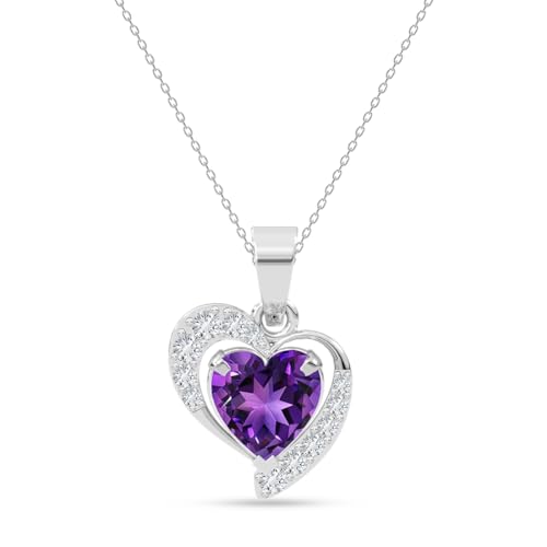 Clara 925 Silver Solitaire Pendant Necklace with Chain for Women ...
