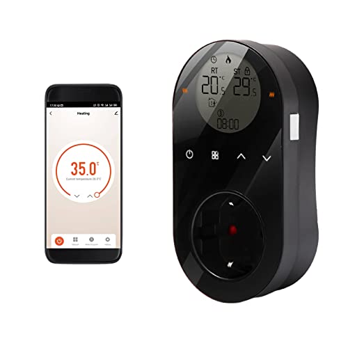 Irishom Wireless Thermostat Steckdose Digital WiFi Temperaturregler mit Heizung- und Kühlmodus Programmierbar Steckdosenthermostat mit Temperatursensor kompatibel mit Amazon Alexa, Google Home Cover