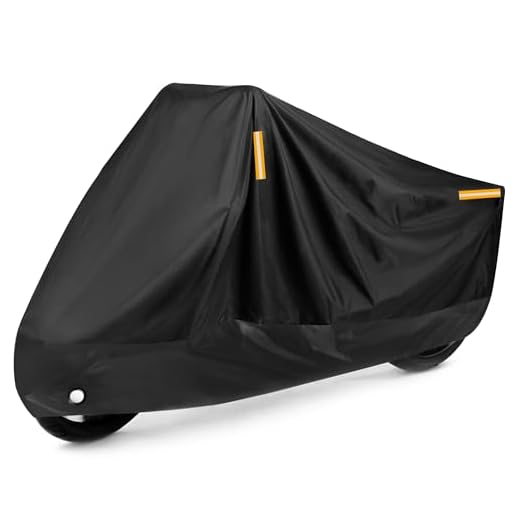 Puroma Motorcycle Cover Heavy Duty Scooter Cover Waterproof Outdoor All Season Universal Weather Quality Protection with Night Reflective, Lock Holes and Storage Bag Fits up to 105" Motorcycle Vehicle