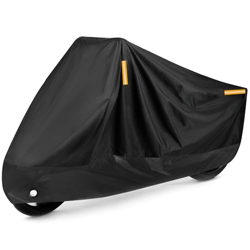 Puroma Motorcycle Cover Heavy Duty Scooter Cover Waterproof Outdoor All Season Universal Weather Quality Protection with Night Reflective, Lock Holes and Storage Bag Fits up to 105" Motorcycle Vehicle by Puroma - Used condition - US$14.35