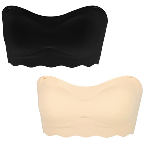 Girls Training Strapless Bandeau Bras Teen Cami Tube Top 12-14 14-16 16-18 Seamless Padding Bralettes - Main Image