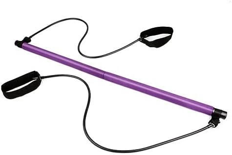 Portable Pilates Bar Kit with Resistance Bands – 1/2pcs Multifunctional Pilates Bar with Foot Lo-op,Stretched Fusion Pilates Bar,Yoga Pull Rod Chest Expanding Fitness Workout Bar,Easy to Assemble