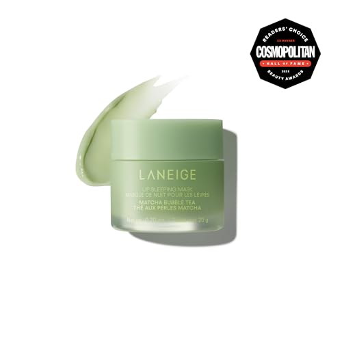Image of LANEIGE Lip Sleeping Mask: Hydrating & Nourishing Korean Overnight Lip Treatment Mask with Shea Butter, Vitamin C & Murumuru, Antioxidants For Flaky, Dry Lips | Korean Skin Care, Matcha Bubble Tea