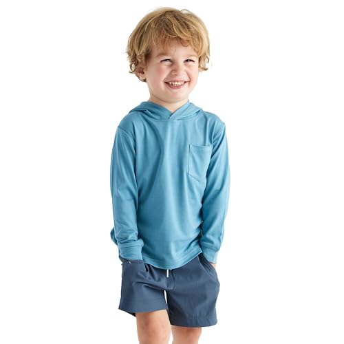 Free Fly Toddler Shade Hoodie - UPF 50+ Sun Protection Moisture Wicking, Breathable Bamboo Viscose Long Sleeve Kids Shirt - Bluestone, 2 Years3