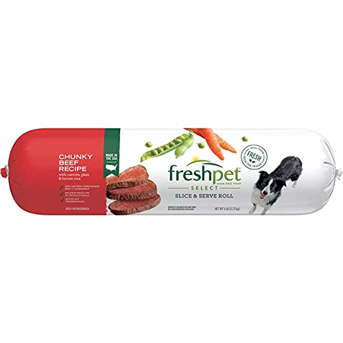 Freshpet Select Roll Chunky Beef Recipe Dog Food - Vitamin and Antioxidant Rich Vegetables - Complete & Balanced for Small, Medium & Large Adult Dogs - 2 Pack (6 lbs Each) Freshpet Select Roll Chunky Beef Recipe Dog Food - Vitamin and Antioxidant Rich Vegetables - Complete & Balanced for Small, Medium & Large Adult Dogs - 2 Pack (6 lbs Each)