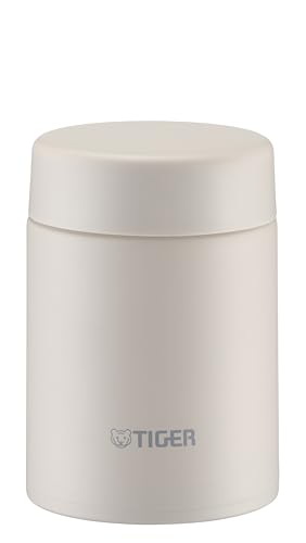 Tiger Thermos Vacuum Insulated Food Jar 16.9 fl oz (500 ml) Thermal Bento Box Dishwasher and Dryer Safe Wide Mouth Round Bottom Eagle White MKL-W050WK