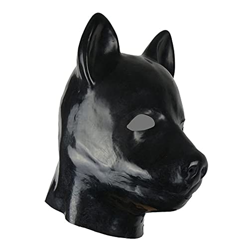 ALMYMM Hundemaske Latex Masken Petplay Hundemaske latexmaske Hunde Masken Sexspielzeug für Paar Sexspiel Sklave Cosplay Party Maskerade