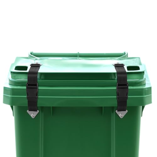 QUFA Raccoon Resistant Trash Can Lock Strap - Prevent Animal Rummaging & Secure Lid
