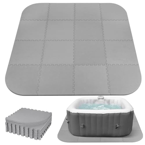 85 Inch Hot Tub Mat & Pad for Inflatable Tubs - 1/2' Extra Thick Non-Slip EVA Foam Padding, Spa Foundation for Outdoor Hot Tubs, Pool, Gym & Camping Mat (Easy Clean)