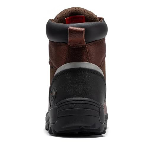 ROCKROOSTER Daviston Men's Composite Toe Work Boots Waterproof (HYDROGUARD) Wide Width Brown Oiled Full Grain Leather AT8724