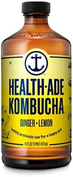 Health-Ade Kombucha, Organic, Lemon, Ginger, 16 Fl Oz