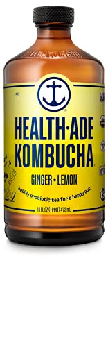 Health-Ade Kombucha, Organic, Lemon, Ginger, 16 Fl Oz #TOP6