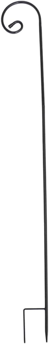 Rust-Resistant Steel Shepherd’s Hook for Outdoor Garden and Yard, 120cm Height with 2-Prong 1cm Diameter Ground Stake, Detachable Plant Hanger Pole for String Lights and Lanterns