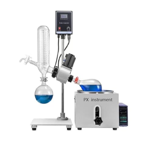 Flexible Operation Rotary Evaporator - Multi-Use for Lab/Industrial Solvent Purification & Essential Oil Refining (Borosilicate Glass + Stainless Steel)