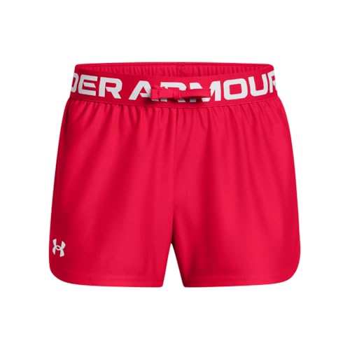 Image of Under Armour - Girls Play Up Solid Shorts, Color Red (600), Size: Large