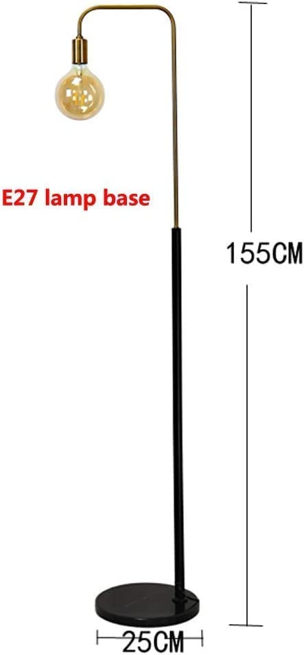 Lámpara de pie de metal resistente con refinada base de mármol y casquillo universal E27 4