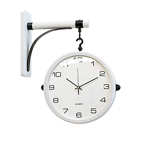 Horloge murale double face pour salon moderne et bureau lumineux