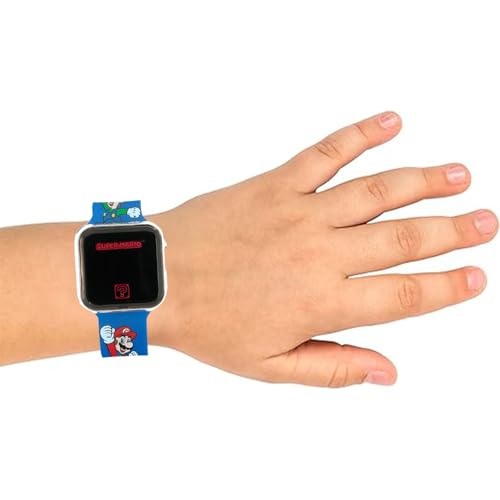 Reloj digital para niños con correa ajustable y calcomanías Mario 4