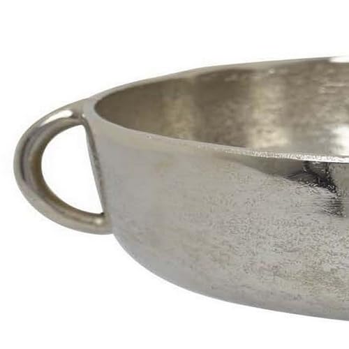 Cuenco de mesa Benjara plateado para decorar centros de salón modernos 4