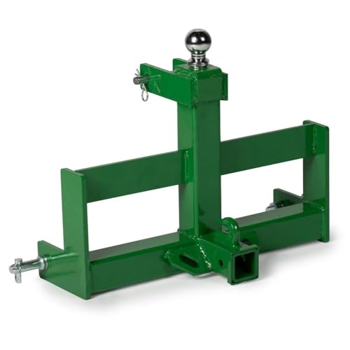 Titan Attachments Standard Series 3 Point Green Tractor Drawbar with Suitcase Weight Brackets, Compatible with Cat 1 Tractors, Built in 2