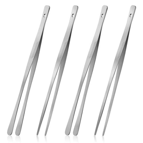 Vaincre 4PCS Kitchen Tongs Tweezers for Cooking, 12" Metal Kitchen