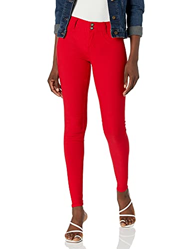 cover girl Women Cute Mid Waist Yoga Super Stretchy Rise Ultra Skinny Womens, Hot Red, 7