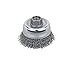 Dynabrade Steel Cup Brush - Arbor Attachment - 3 in Dia 5/8-11 UNC Center Hole - 0.014 in Bristle Dia & 14000 Max RPM - 78814 [PRICE is per EACH]