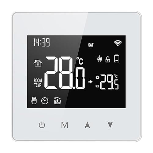 Termostato programable WiFi, termostato WiFi, termostato para el hogar, funciona con pilas, termostatos domésticos programables, control de aplicación/voz