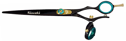 Kissaki Hair Scissors Gokatana 7.0 Inches Double Swivel Black B Titanium Hair Cutting Shears #TOP2
