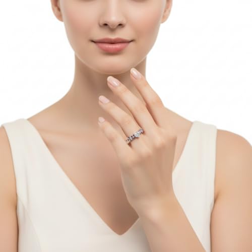 Image of Choose Your Gemstone Beautiful XO Design Diamond CZ Ring 925 Sterling Silver Heart Shape Side Stone Engagement Rings Lightweight Office Wear Everyday Gift Jewelry US Size 4 to 12