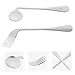 1 Set Elbow Fork Spoon Curved Spoon Dinner Fork Small Forks Eating Utensils for Disabled People Taster Spoons Utensils Angled Elder Stainless Steel Feed