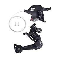 CNCLOL Schaltwerk 9 Fach für Shimano SRAM, Schalthebel 9 Fach Rechts, Fahrrad Schaltung 9 Fach Set für MTB/Rennrad/Mountainbike