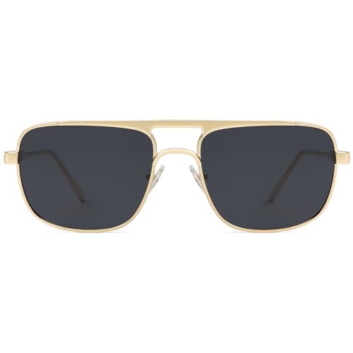 SOJOS Retro Square Aviator Polarized Sunglasses Women Men Vintage Shades Womens Mens Sun Glasses SJ12343
