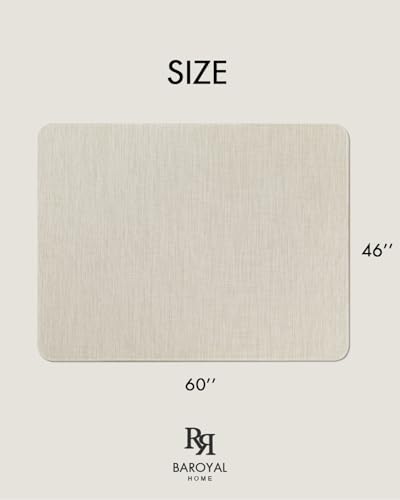 Image of BARoyal Office Chair Mat for Hardwood Floor Under Desk Computer Rolling Chair Mat for Wood /Tile Floor Non-Slip Heavy Duty Desk Rug PVC Plastic Hard Floor Protector 46 inchx 60 inch (Parchment)