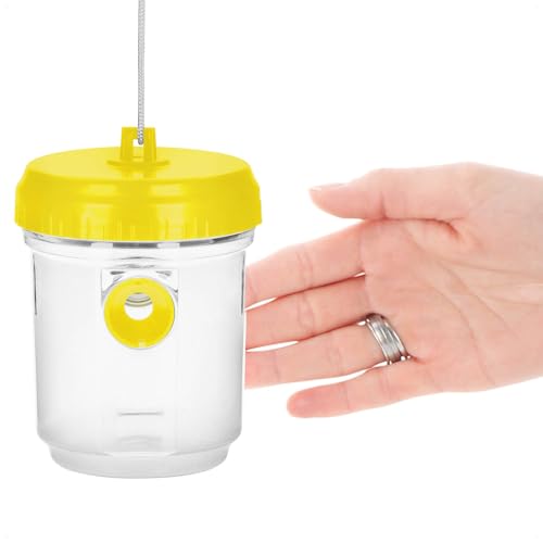 COM-FOUR® 2X Trappola Per Vespe Viva – Trappola Naturale Da Appendere E Posizionare – Protezione Per Esterni Rispettosa Degli Animali – Cattura Insetti Anti-Vespe (02 Pezzi - Giallo 13Cm) - 6