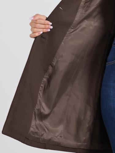 Image of Allegra K Womens Winter Elegant Pea Coat 2026 Single Breasted Long Overcoat | Notch Lapel Collar, Warm, Work Office Trench Coats,Outwear Outfit