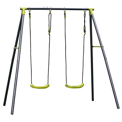 Allegra Duplo - Columpio infantil de acero + PP. Donolo de jardín de 2 plazas