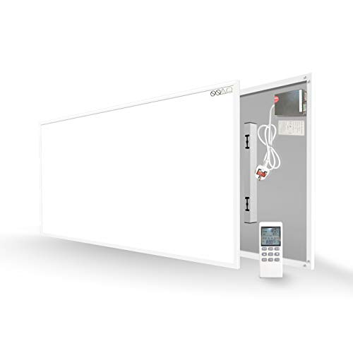 byecold 700W Far Infrared Heater with Built-in Thermostat, Remote Control Infrared Heating Panel Energy Saving Wall Heater with CE (No Need External Plug-in Temperature Receiver)-1PCS