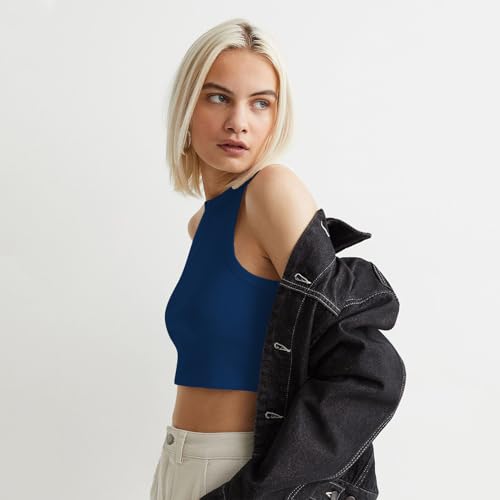 Image of KERI PERRY Tops for Women Crop Top for Women's Tank Activewear Tee Sports Western Casual Cotton Camisole Pack of 3 Combo