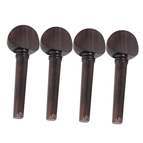 JOINPAYA 4PCS Ebony Wood Tuning Pegs for Violin Durable String Instrument Accessories with Smooth Finish Pre Drilled for Fiddler Replacement