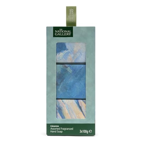 National Gallery Trio of Soaps Gift Set – 3 x 100g Bar Soaps – Inspired by Cézanne’s ‘The Bathers’ – Luxury Vegan Hand Soap Bars with Marble Effect - Bespoke Fragrances