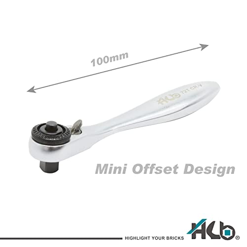 Hb 72-Tooth Mini Ratchet Handle 1/4-Inch High Torque, Made In Taiwan, With Compact Portable Case, 26-Piece Socket Set Bkm001-U #TOP3