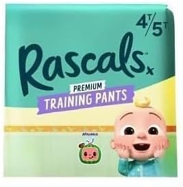 Rascals Premium Co~Comeloon Absorbent Training Pants for Toddlers, 4T-5T Size, 36 Count, (18 Count Pack of 2)