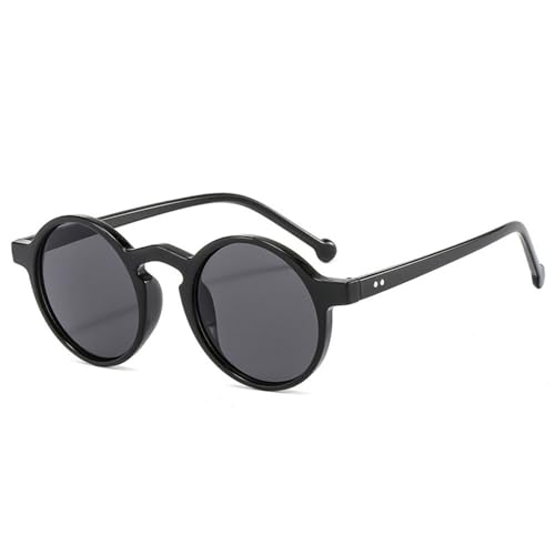 Lunettes de soleil rondes de mode femmes et hommes avec verres de couleur et rivets rétro
