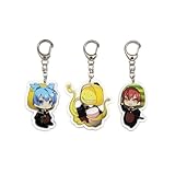 EBTY DREAMS Inc. - Set of 3 Assassination Classroom Acrylic Keychain Shiota Nagisa, Karma Akabane, Koro Sensei v2