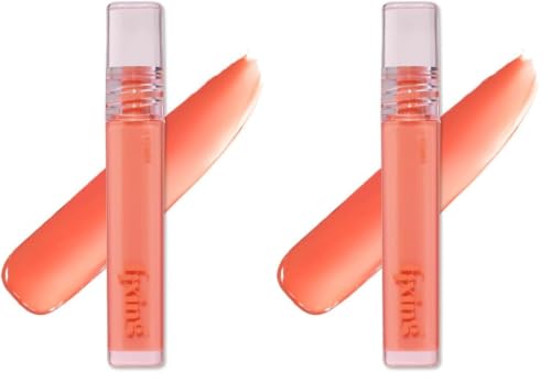 Image of ETUDE Glow Fixing Tint for Plump & Fuller Lips | Non-Sticky, Moisturising, Vegan Gloss| Shade 06-Peach Blended, 3.8g (Pack of 2)