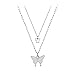 Schmuck für Frauen Silber Schmetterling Quaste Halskette weibliche Doppelschicht Anhänger Schlüsselbeinkette Halskette Schmuck