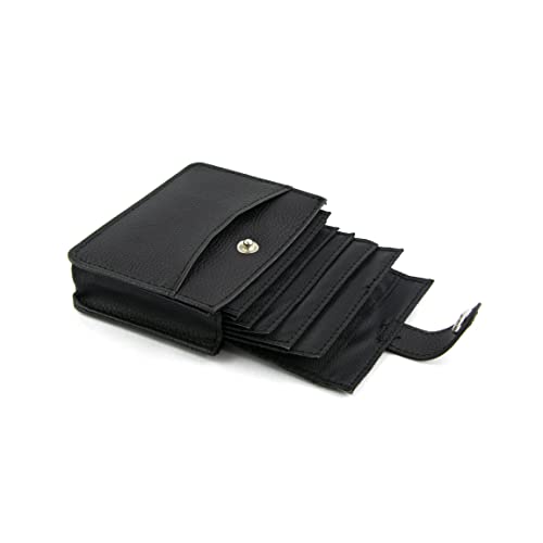 Easy Access Vertical Wallet with Expandable Pull Out Card Storage RFID Blocking in Black2