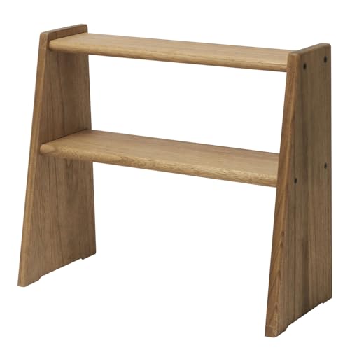 KIRIGEN Wood 3 Tier Ladder Shelf Desktop Organizer Storage Mulfunctional Tabletop Display Rack Counertop Shelf for Home Kitchen Office Bedroom DGNJ-DBR